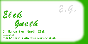 elek gneth business card